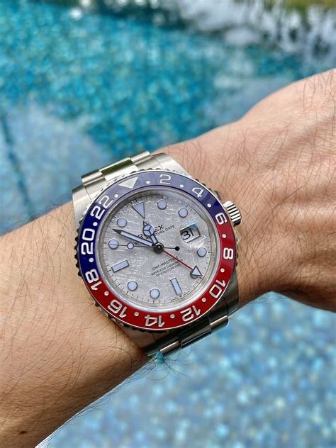 rolex gmt master 2 pepsi meteorite|rolex gmt master 2 thickness.